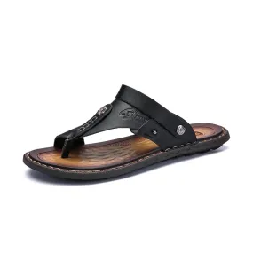 Men's Casual Brand Split Leather Sandals