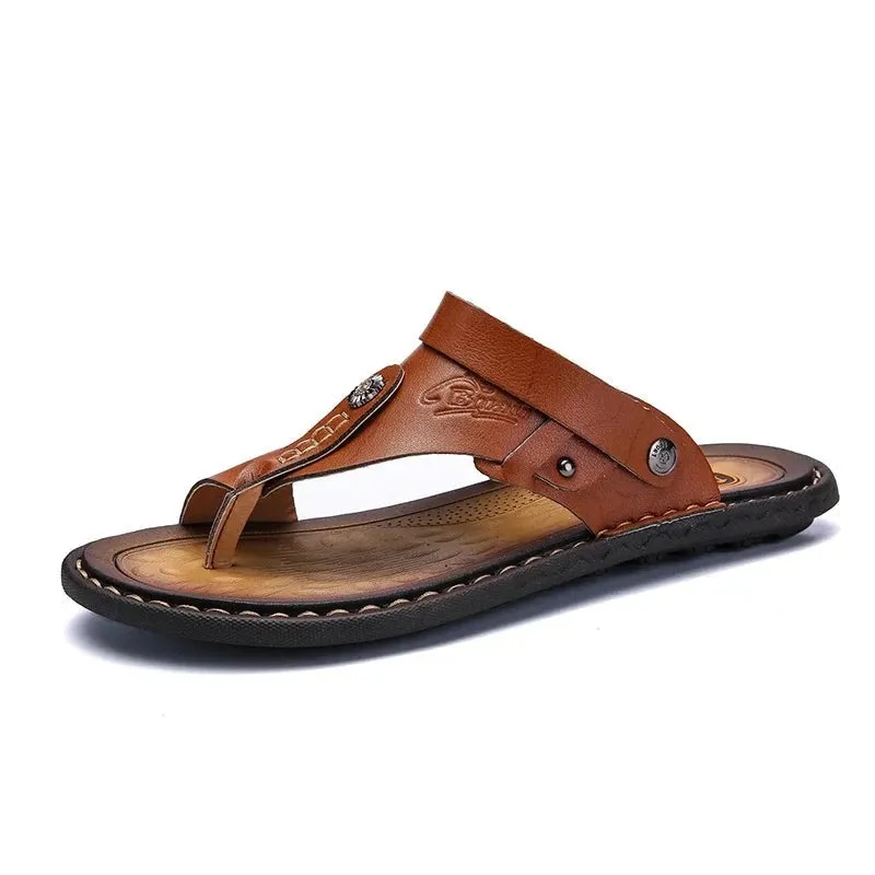 Men's Casual Brand Split Leather Sandals