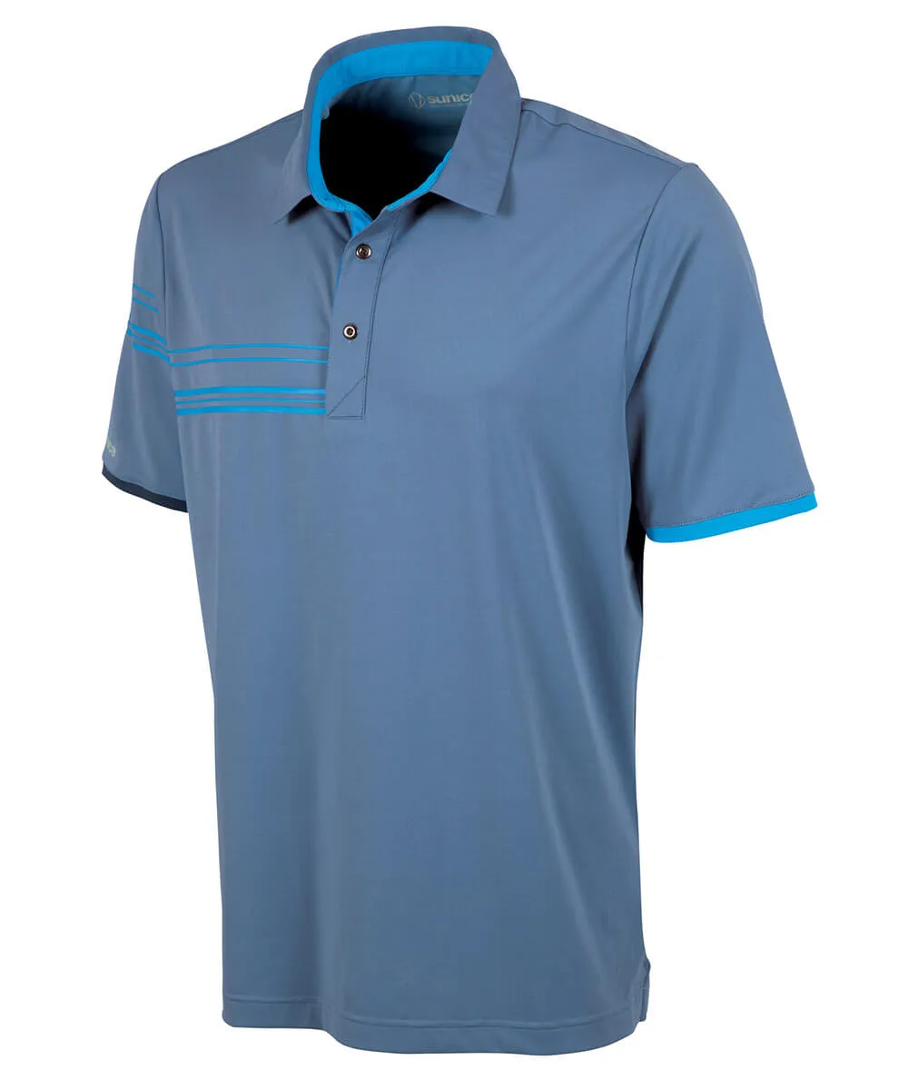 Men's Cooper Half-Stripe Short Sleeve Polo Shirt