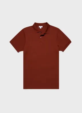 Men's Piqué Polo Shirt in Dark Clay