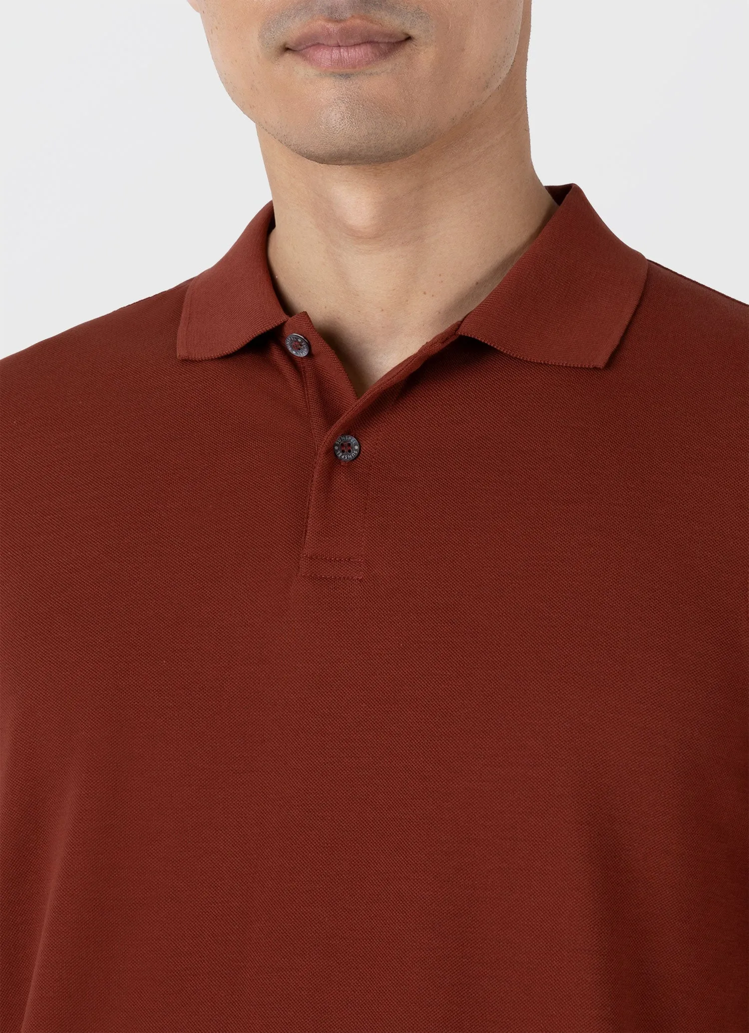 Men's Piqué Polo Shirt in Dark Clay