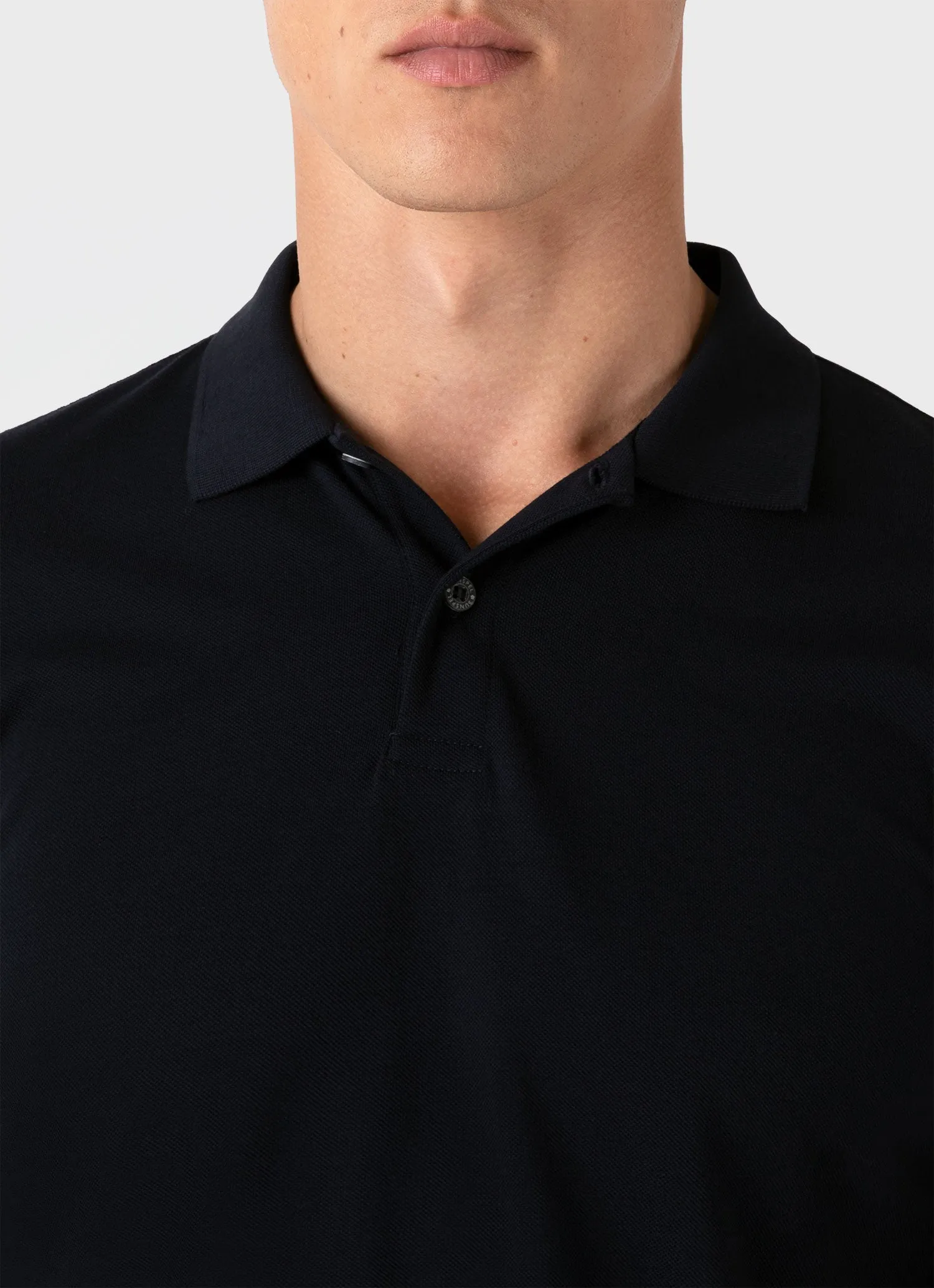 Men's Piqué Polo Shirt in Midnight Navy