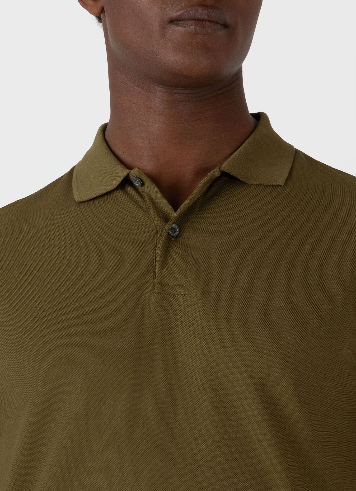 Men's Piqué Polo Shirt in Olive Green