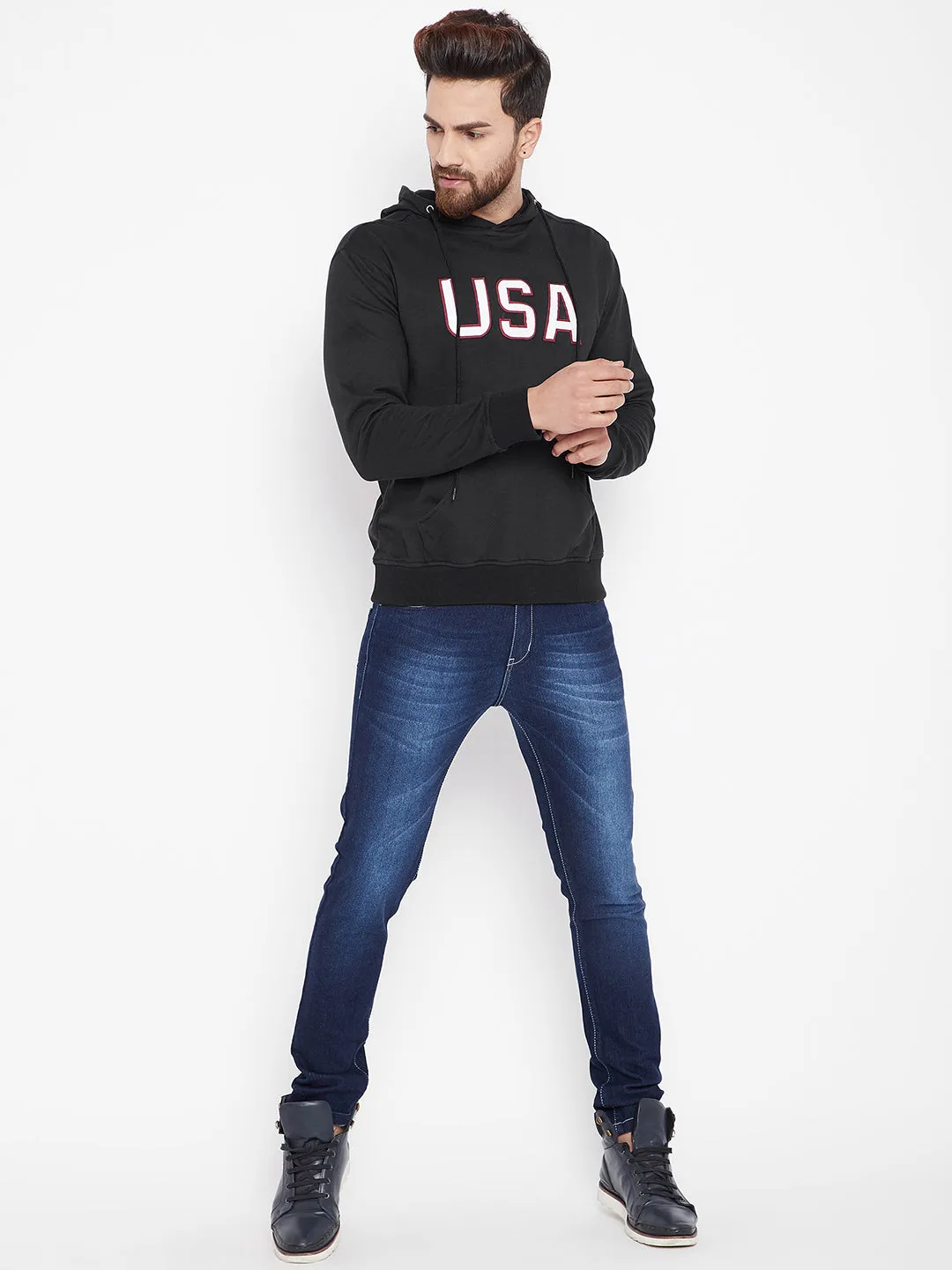 Mens Solid Black Sweatshirt