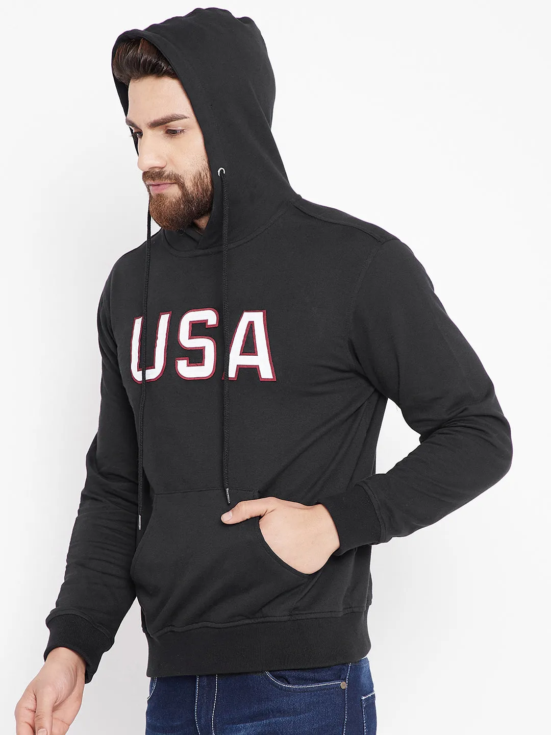 Mens Solid Black Sweatshirt