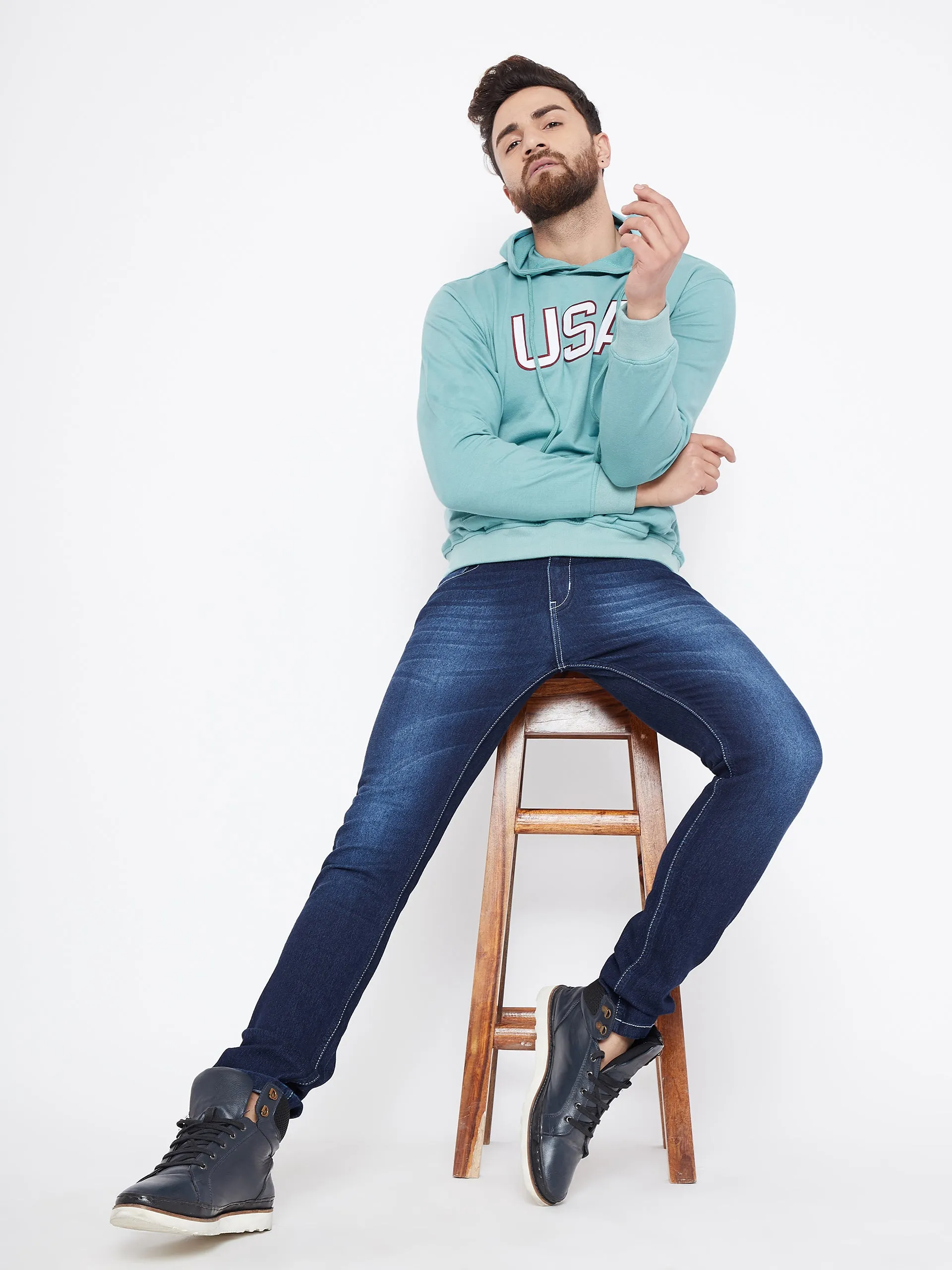 Mens Solid Periwinkle Sweatshirt