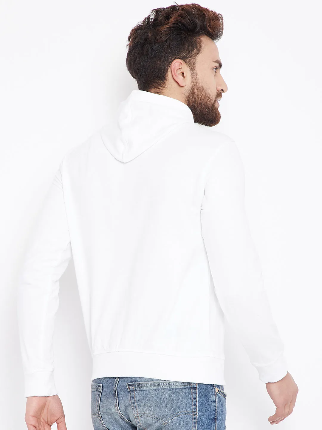 Mens Solid White Sweatshirt