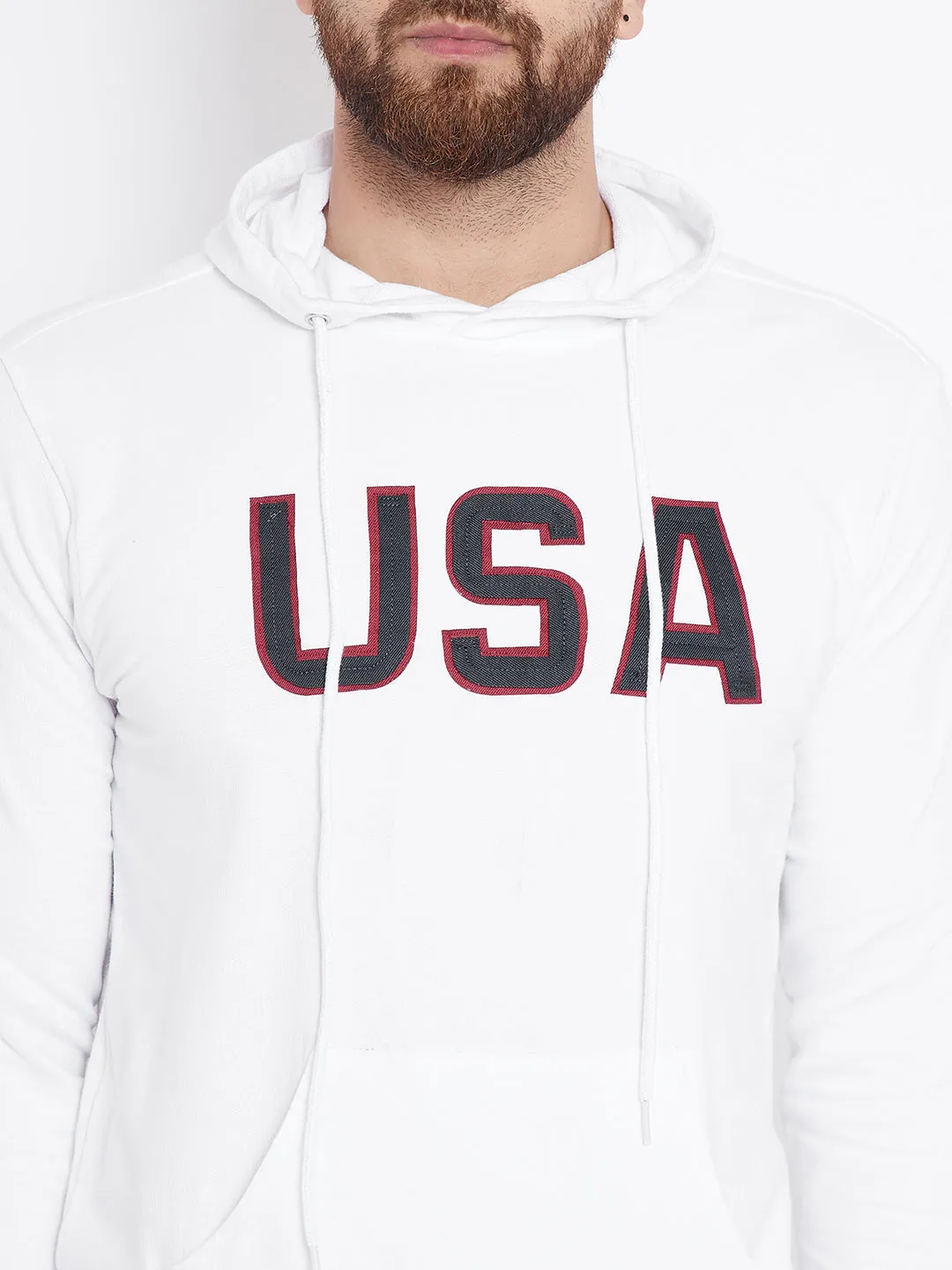 Mens Solid White Sweatshirt