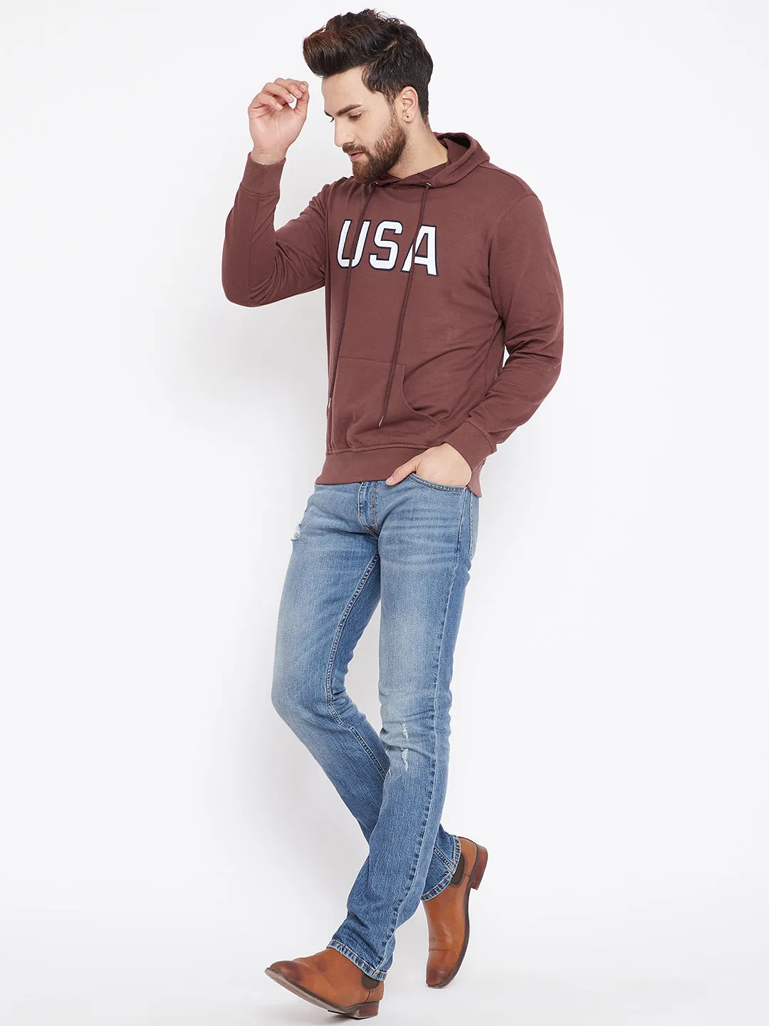 Mens Solid Wine Sweatshirt