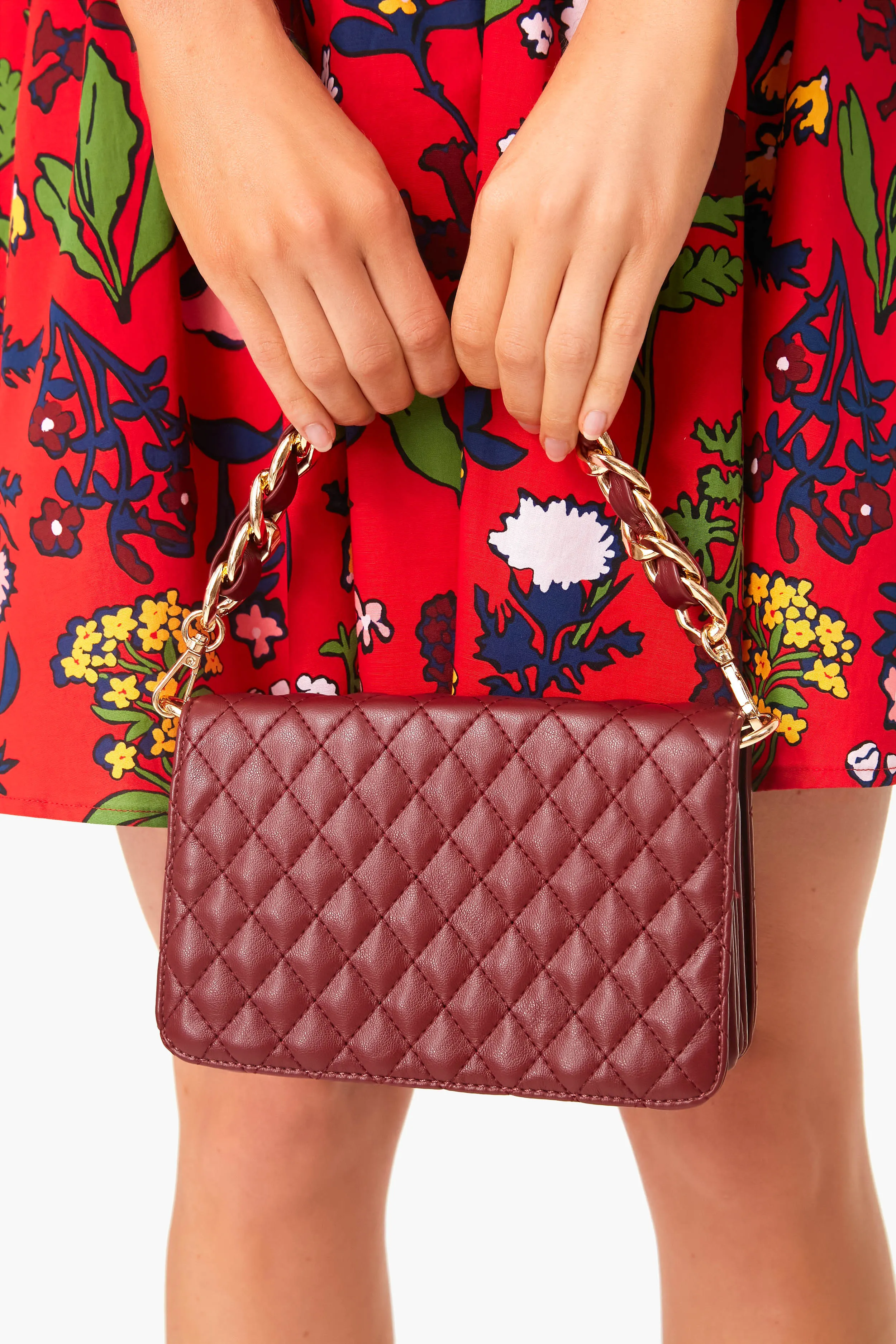 Merlot Karolina Quilted Bag