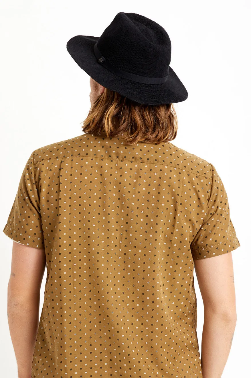 Messer Knit Packable Fedora - Black/Black