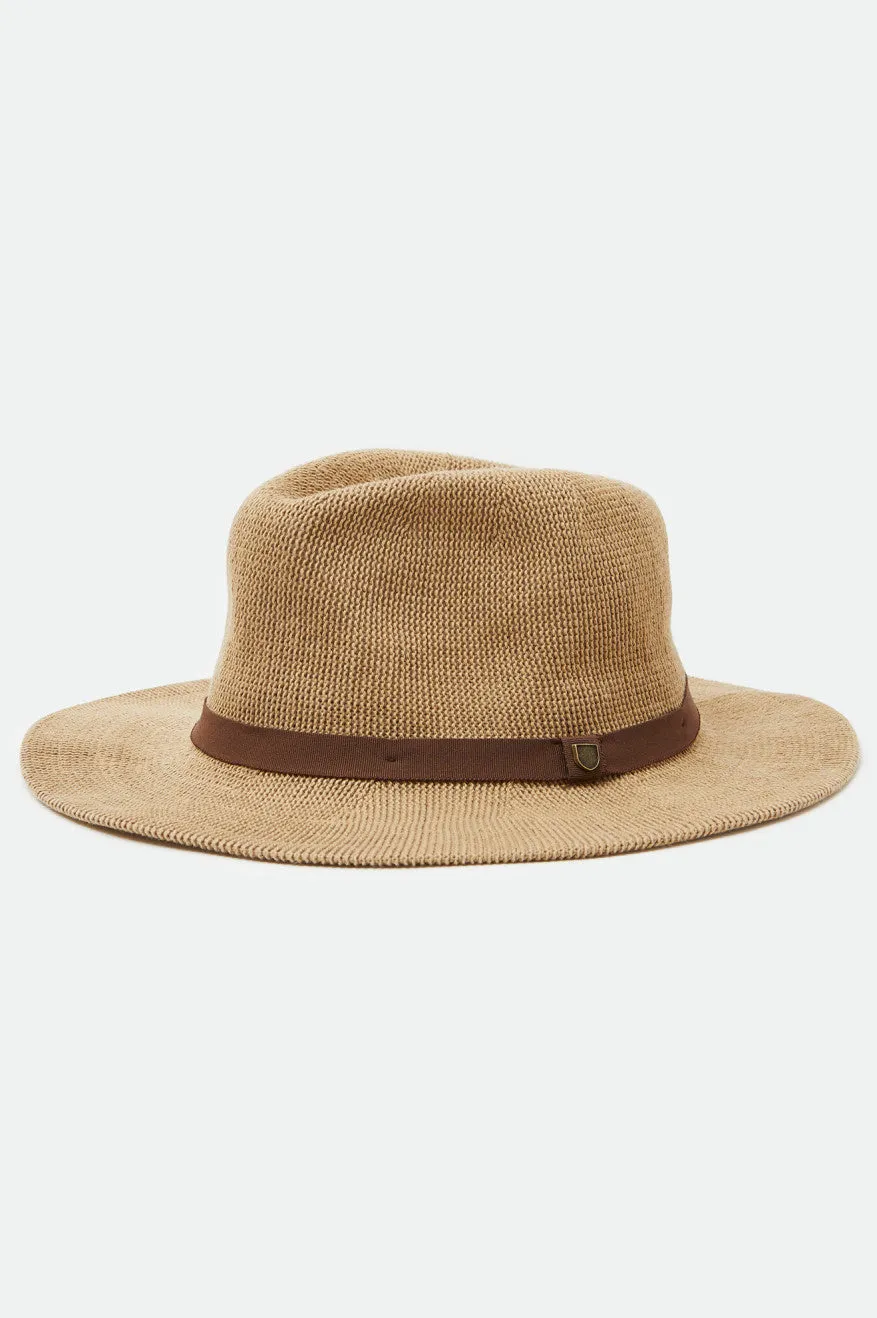 Messer Knit Packable Fedora - Tan