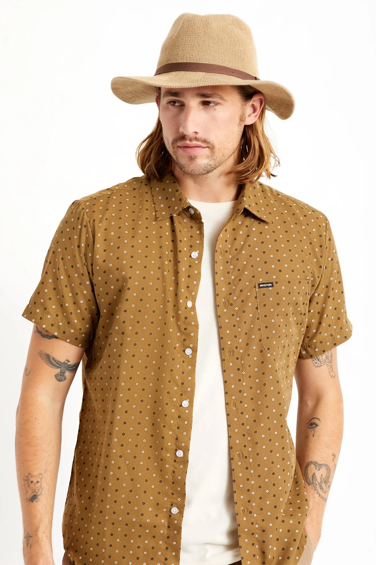 Messer Knit Packable Fedora - Tan