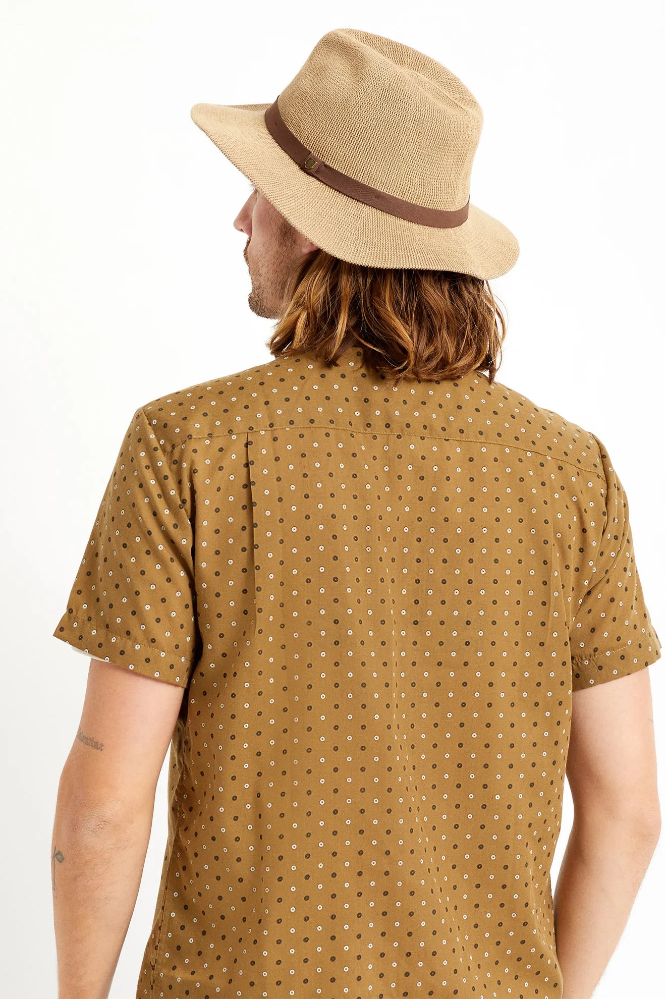 Messer Knit Packable Fedora - Tan