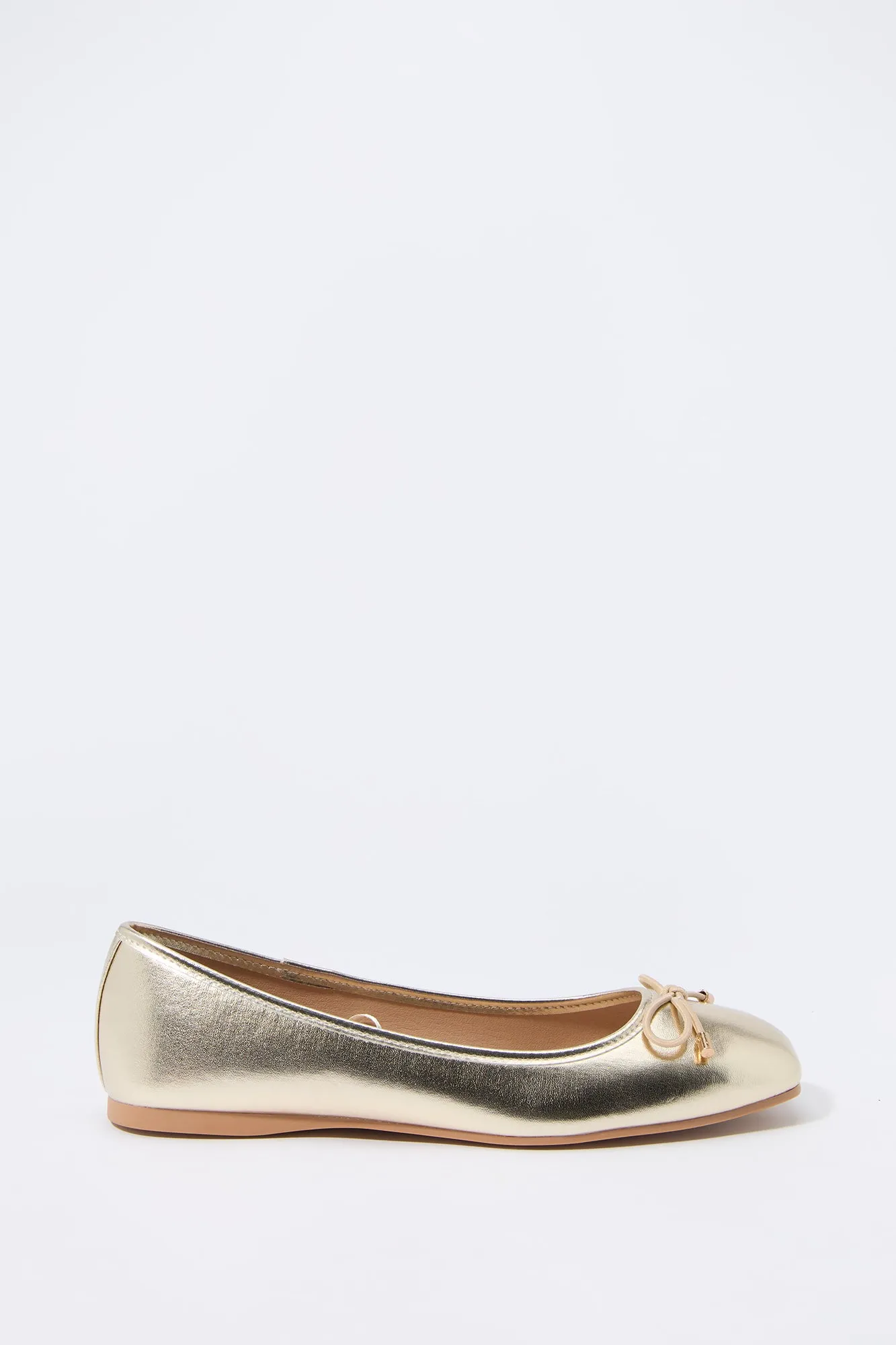 Metallic Ballet Flats with Buckles