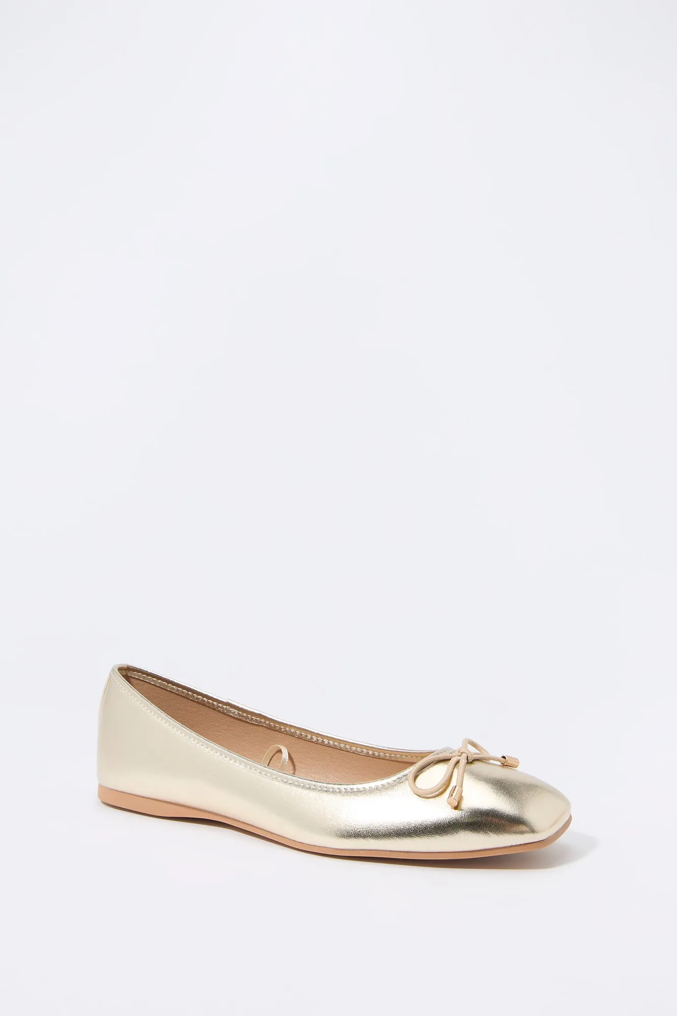 Metallic Ballet Flats with Buckles