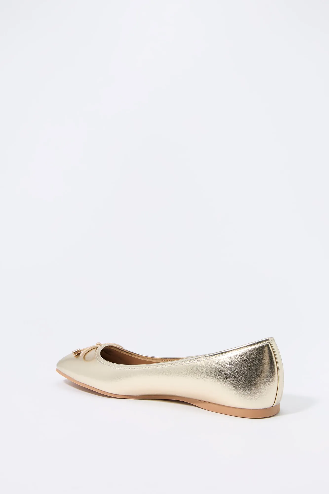 Metallic Ballet Flats with Buckles