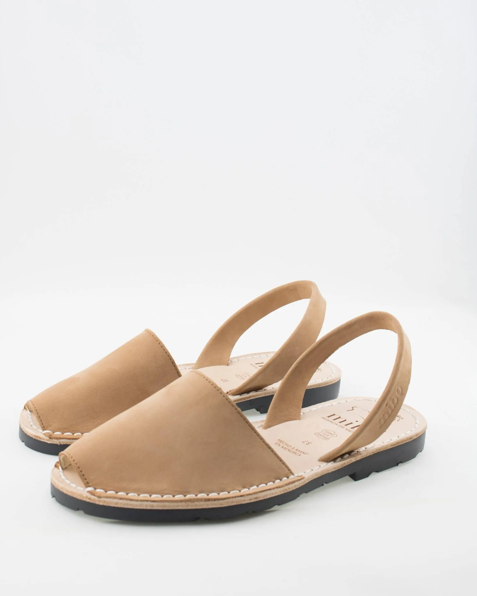 MIBO Classic Menorcan Avarca Beige Leather Sandal