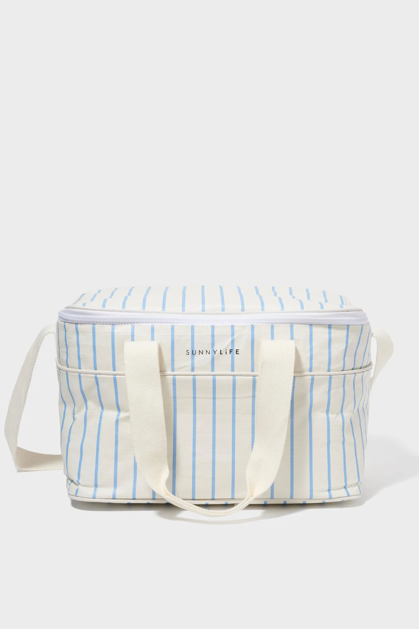 Mid Blue Stripe Cooler Bag