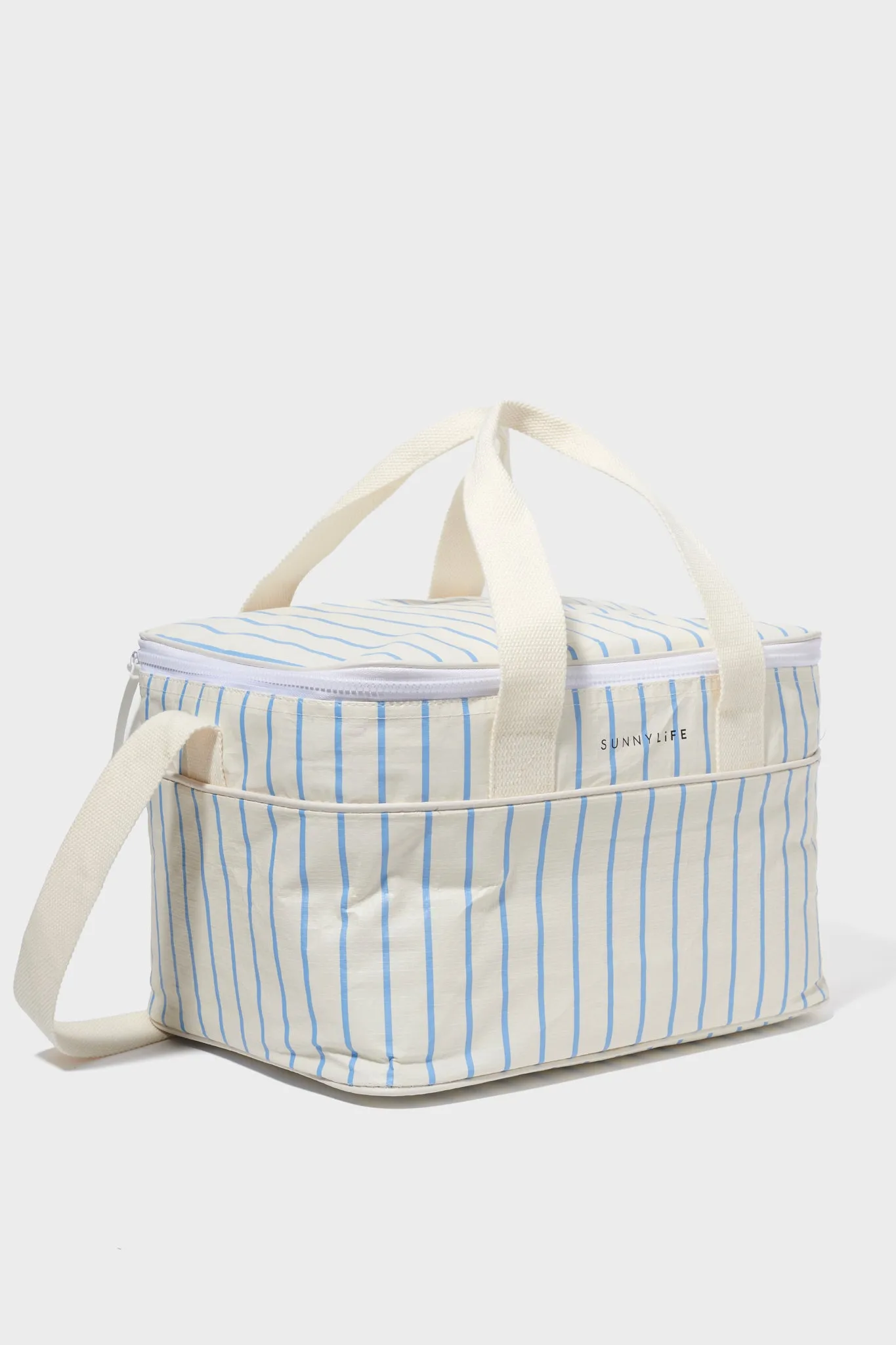 Mid Blue Stripe Cooler Bag