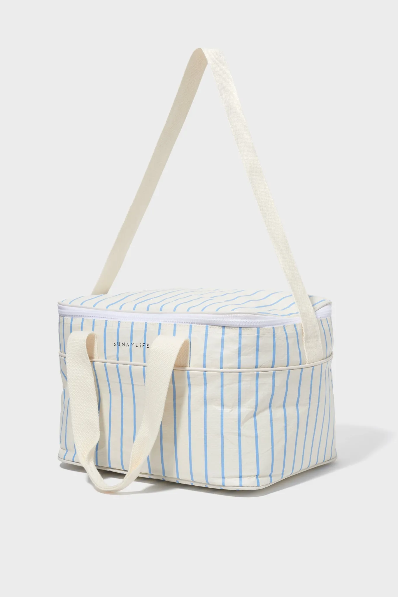 Mid Blue Stripe Cooler Bag