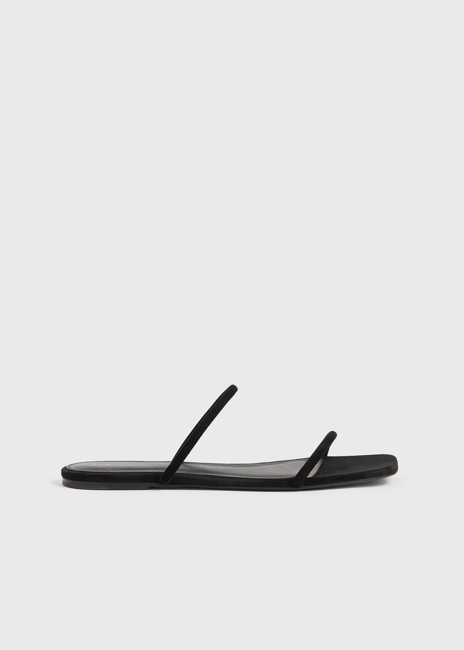 Minimalist suede slides black