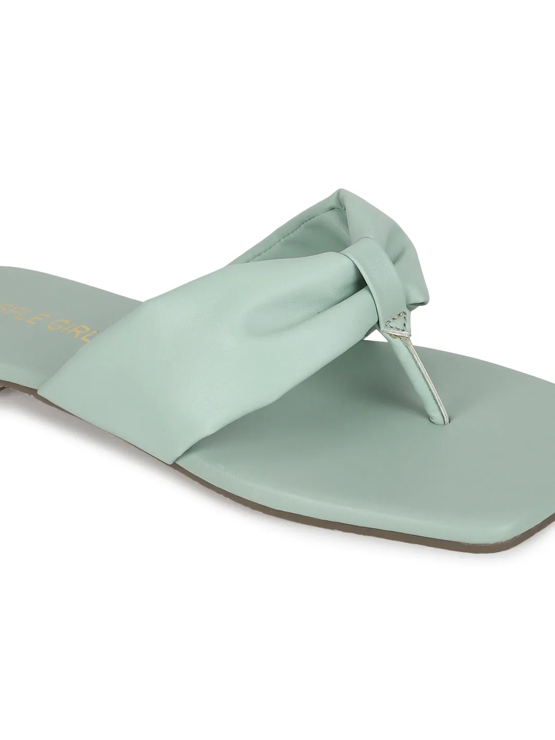 Mint Green PU Flip Flop Slippers (TC-ST-1216-MNT)