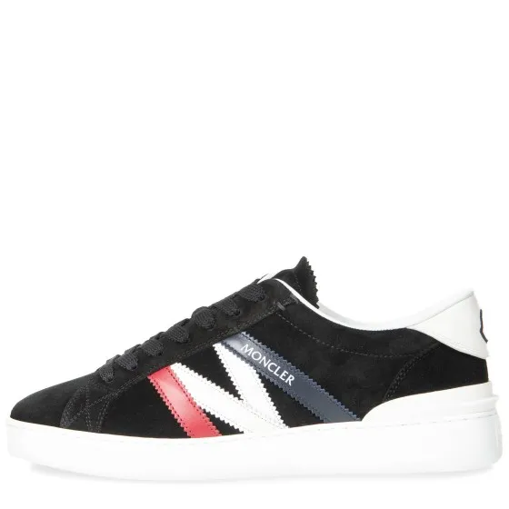 Moncler Black Monaco M Low Top Suede Trainers