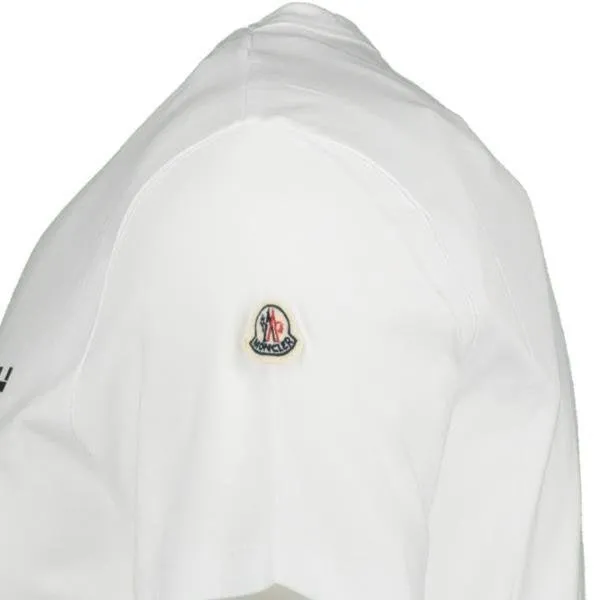 MONCLER White Logo Print T-Shirt