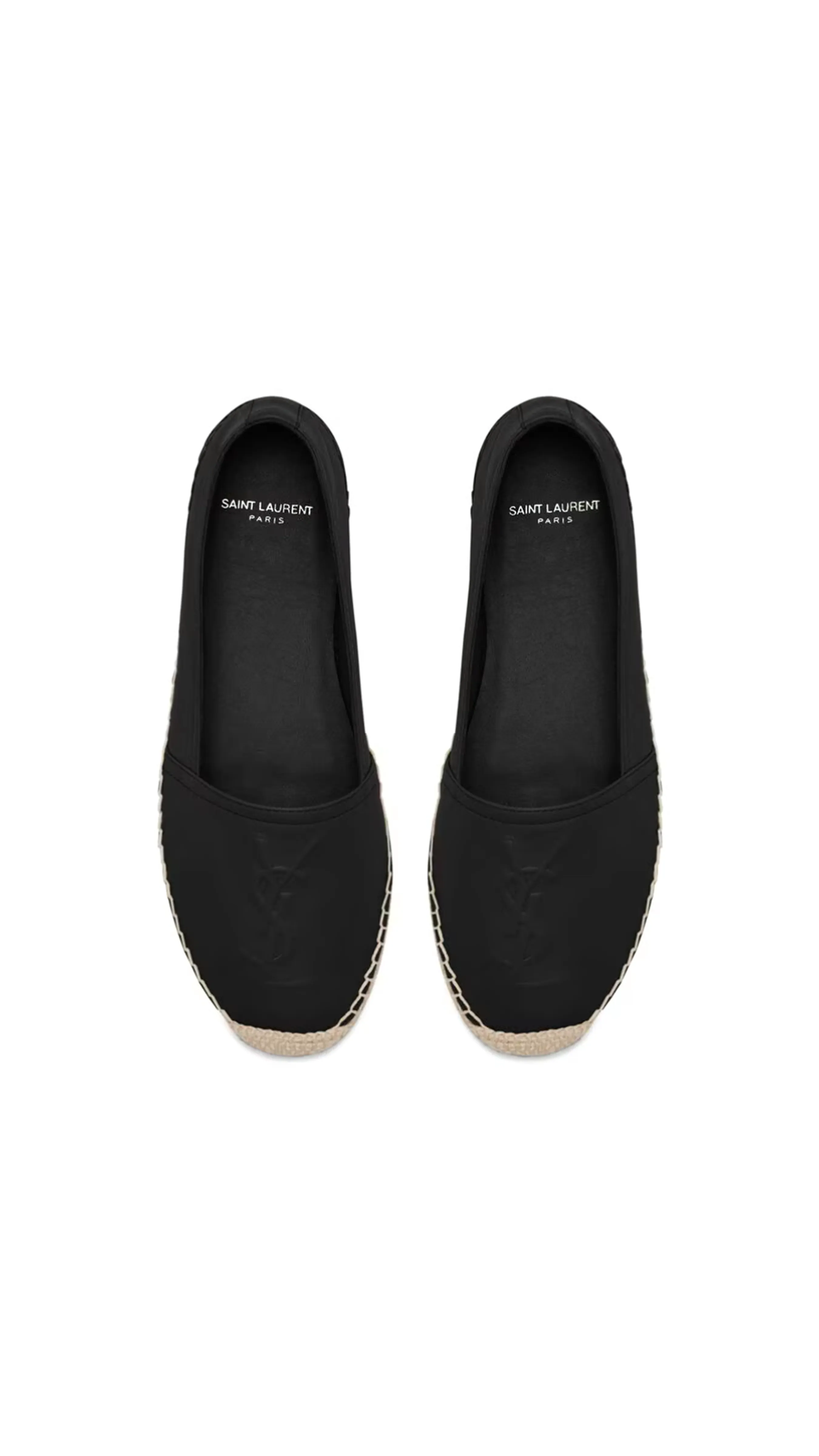 Black Lambskin Monogram Espadrilles.