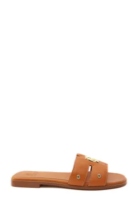 Monogram Slides (Tan Leather)