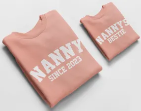 Nanny and Nannys Bestie Jumpers, Matching Jumpers Nanny Gift Nannys Bestie Gift Dusty Pink