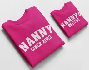 Nanny and Nannys Bestie Jumpers, Matching Jumpers Nanny Gift Nannys Bestie Gift Hot Pink