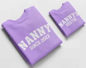 Nanny and Nannys Bestie Jumpers, Matching Jumpers Nanny Gift Nannys Bestie Gift Lavender