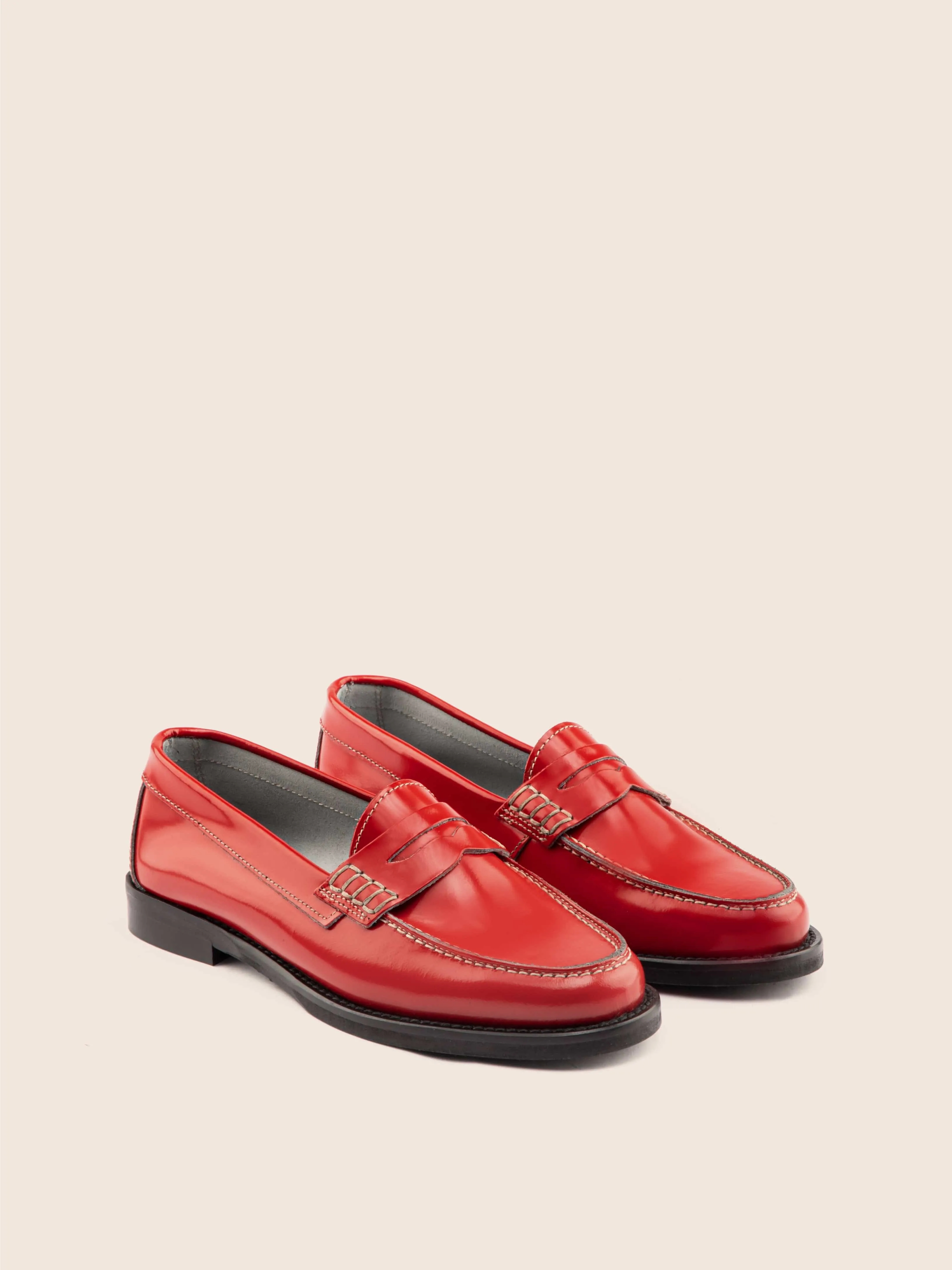 Napoli Lipstick Loafer can be rewritten as Stylish Red Women's Loafer Shoes - Napoli Brand