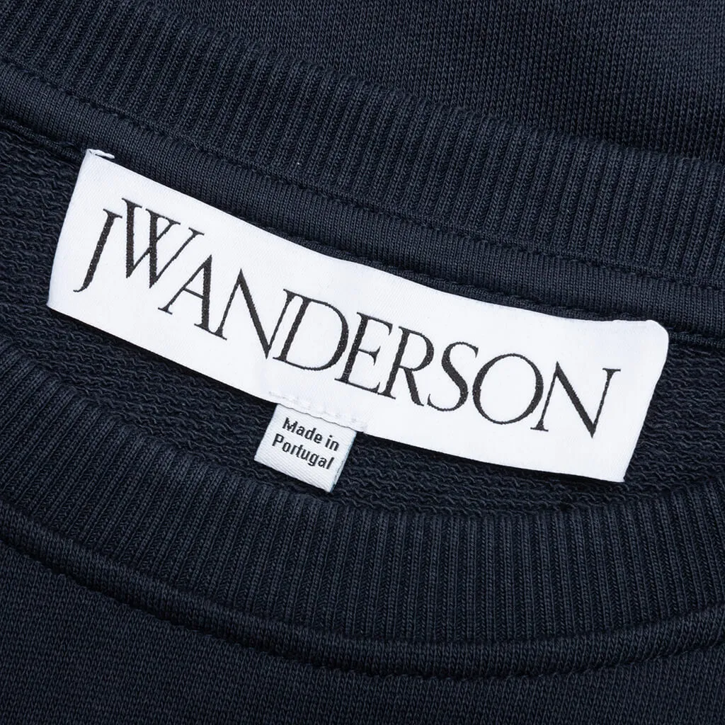 Navy Sweatshirt with Logo Embroidery