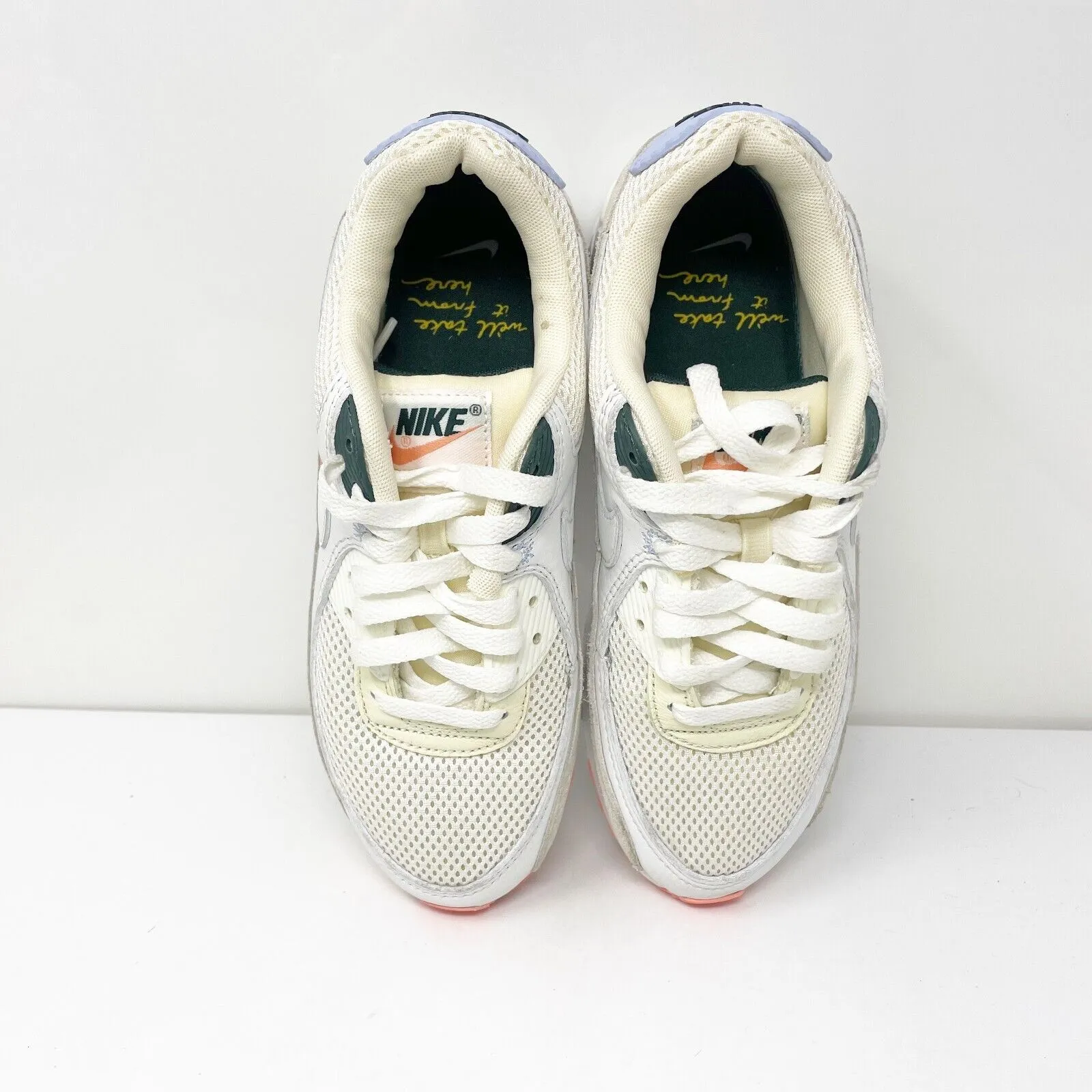 Nike Womens Air Max 90 DV2188-100 White Running Shoes Sneakers Size 7.5