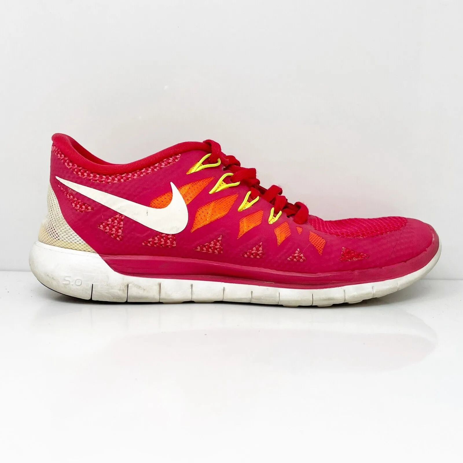 Nike Womens Free 5.0 642199-601 Red Running Shoes Sneakers Size 8