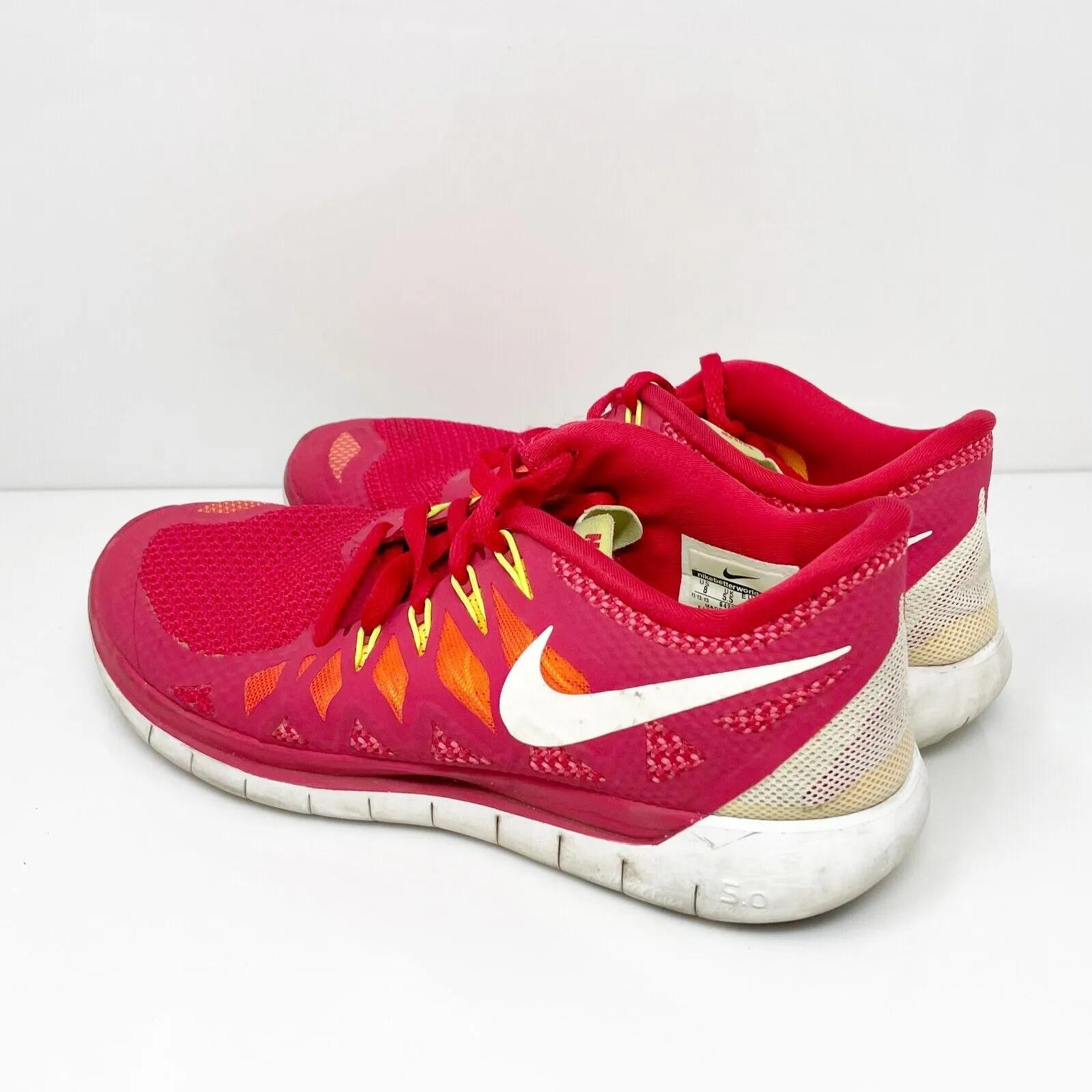 Nike Womens Free 5.0 642199-601 Red Running Shoes Sneakers Size 8