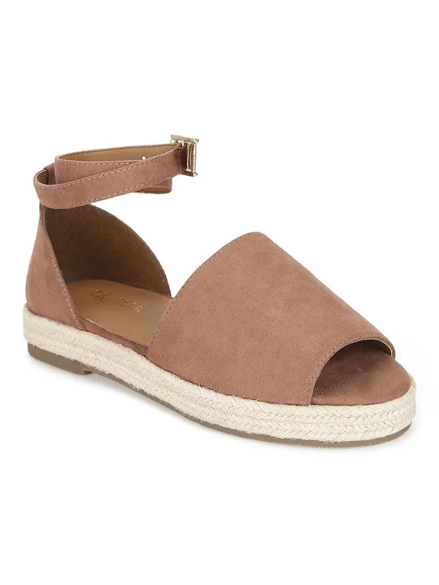 Nude Micro Wide Strap Jute Espadrilles