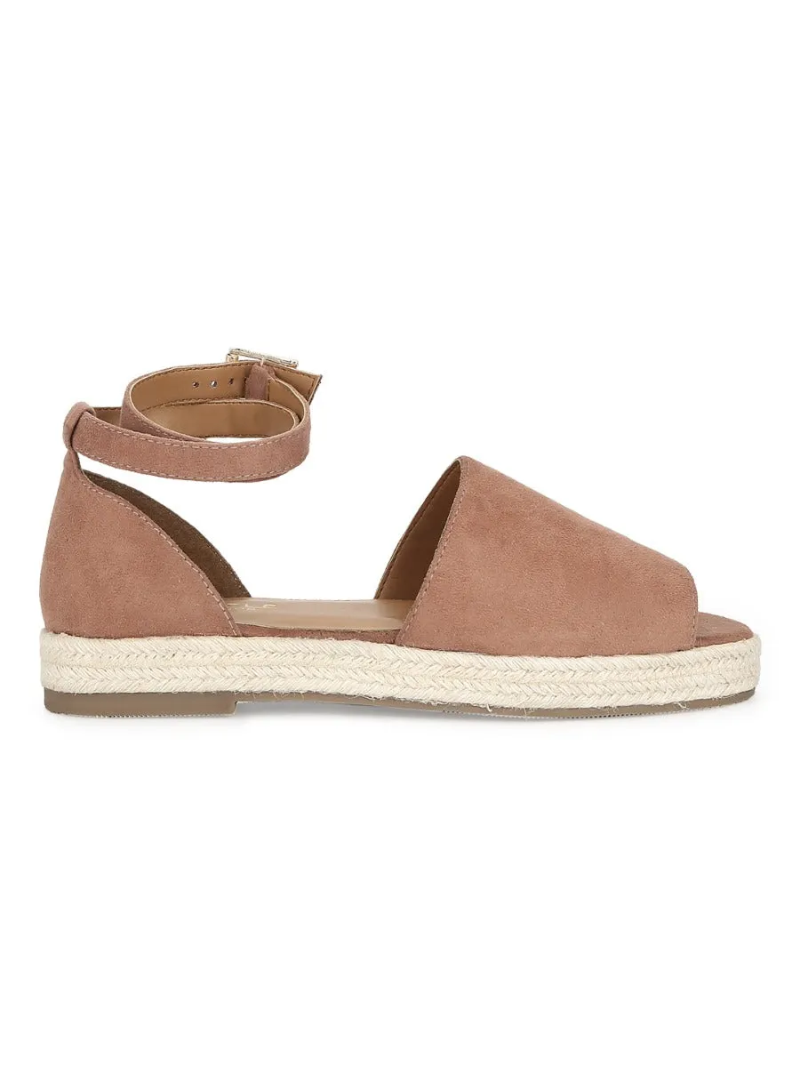 Nude Micro Wide Strap Jute Espadrilles