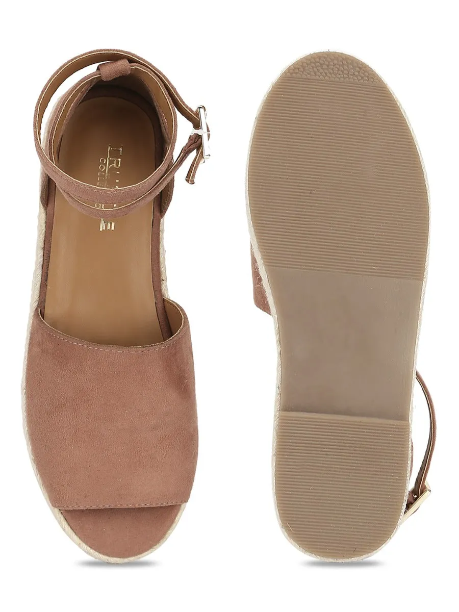 Nude Micro Wide Strap Jute Espadrilles