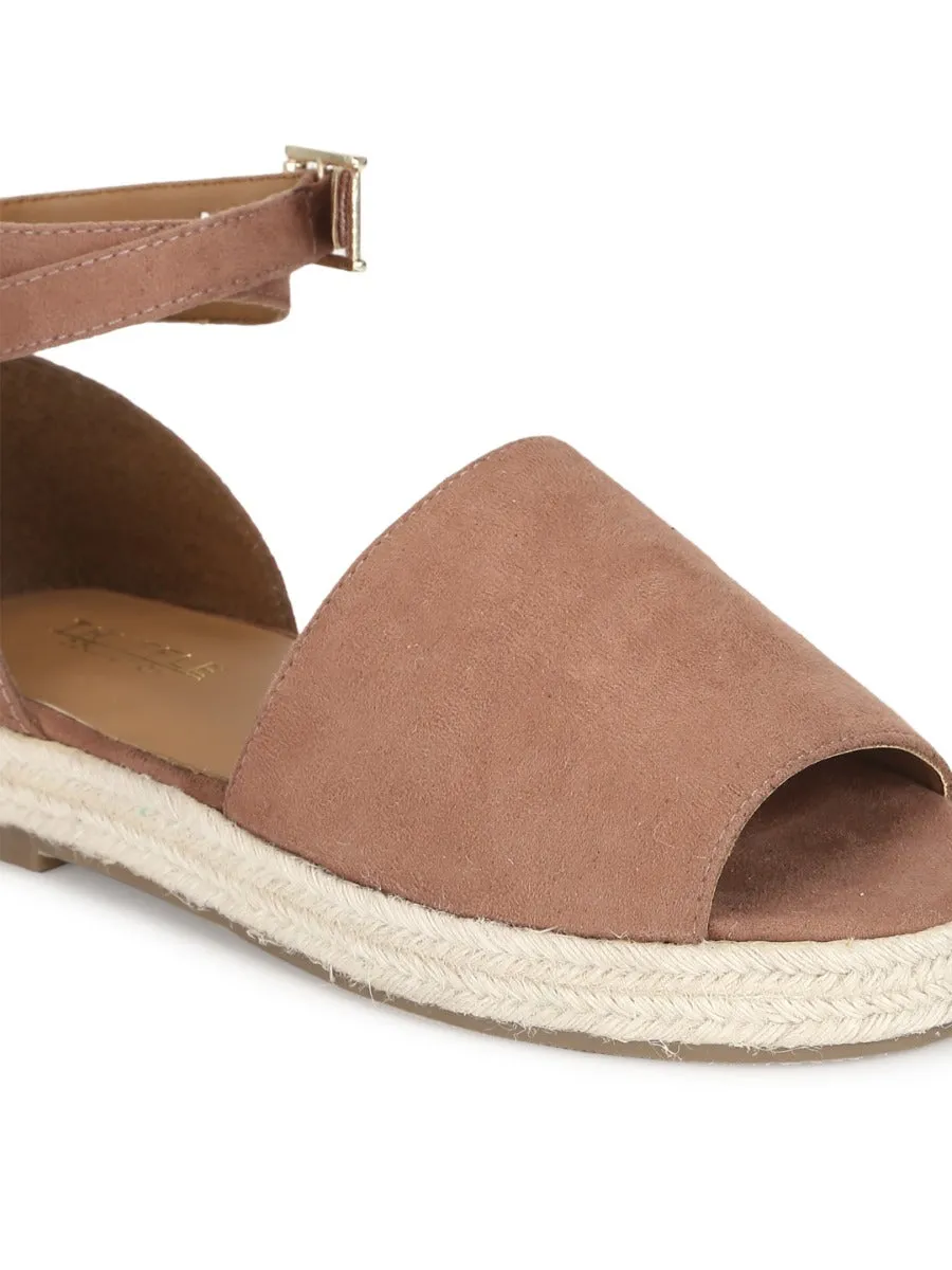 Nude Micro Wide Strap Jute Espadrilles