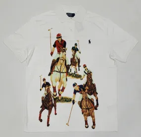 Nwt Polo Ralph Lauren White Five/5 Horsemen Classic Fit Polo