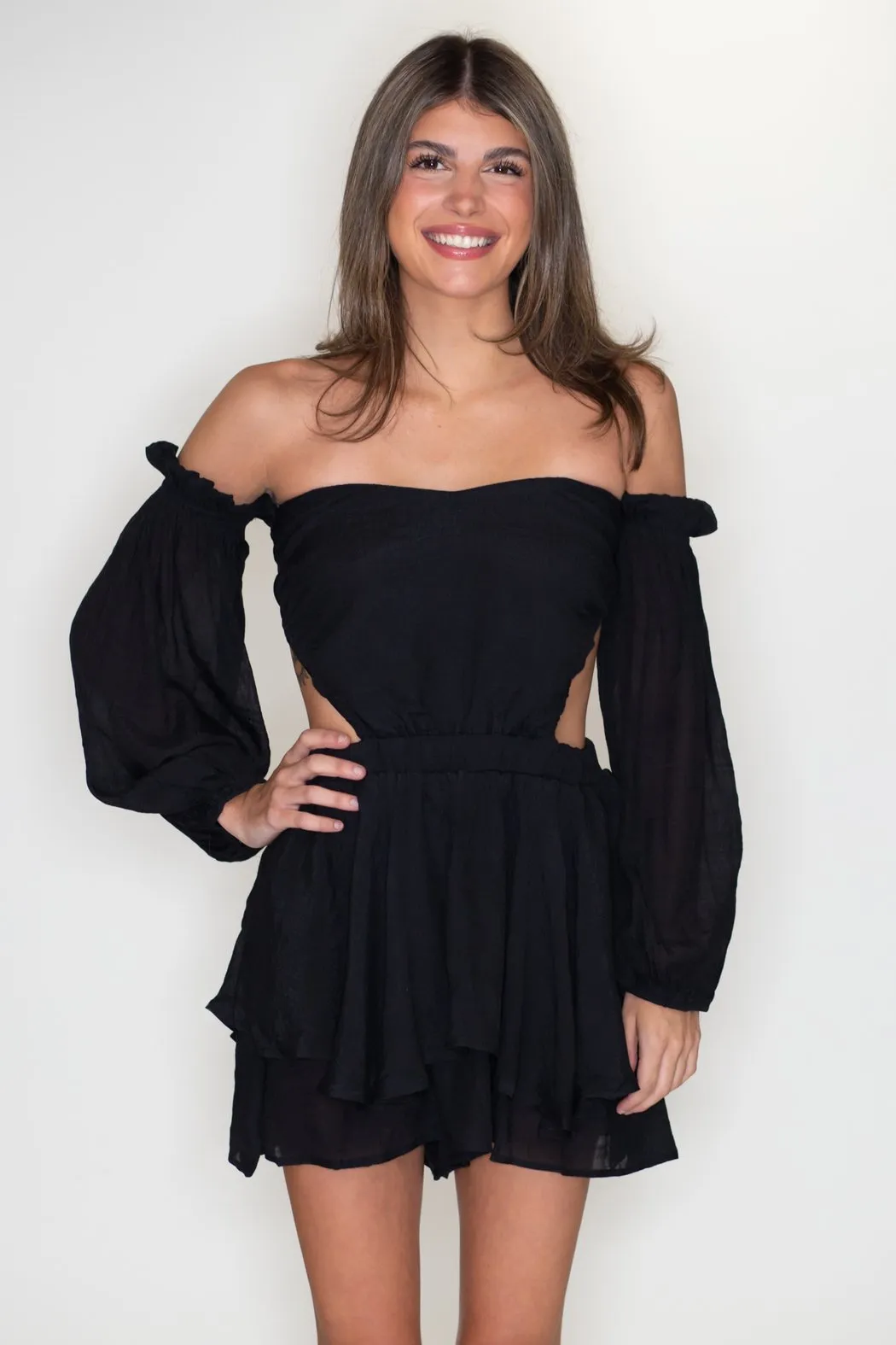 Off-Shoulder Cutout Romper