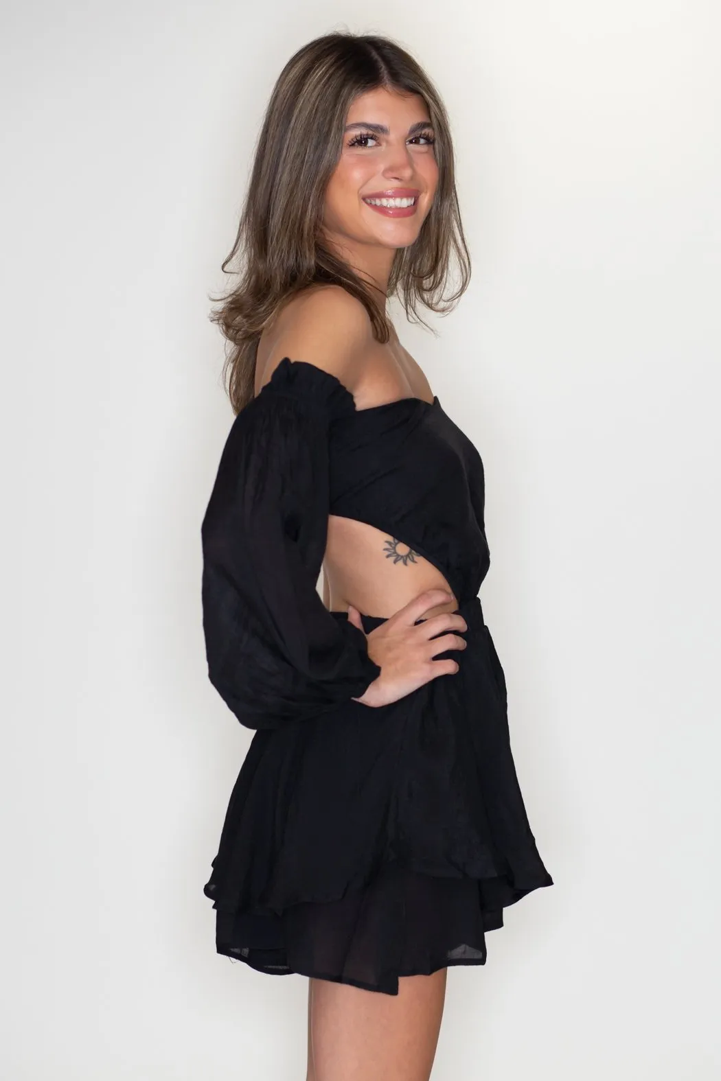 Off-Shoulder Cutout Romper