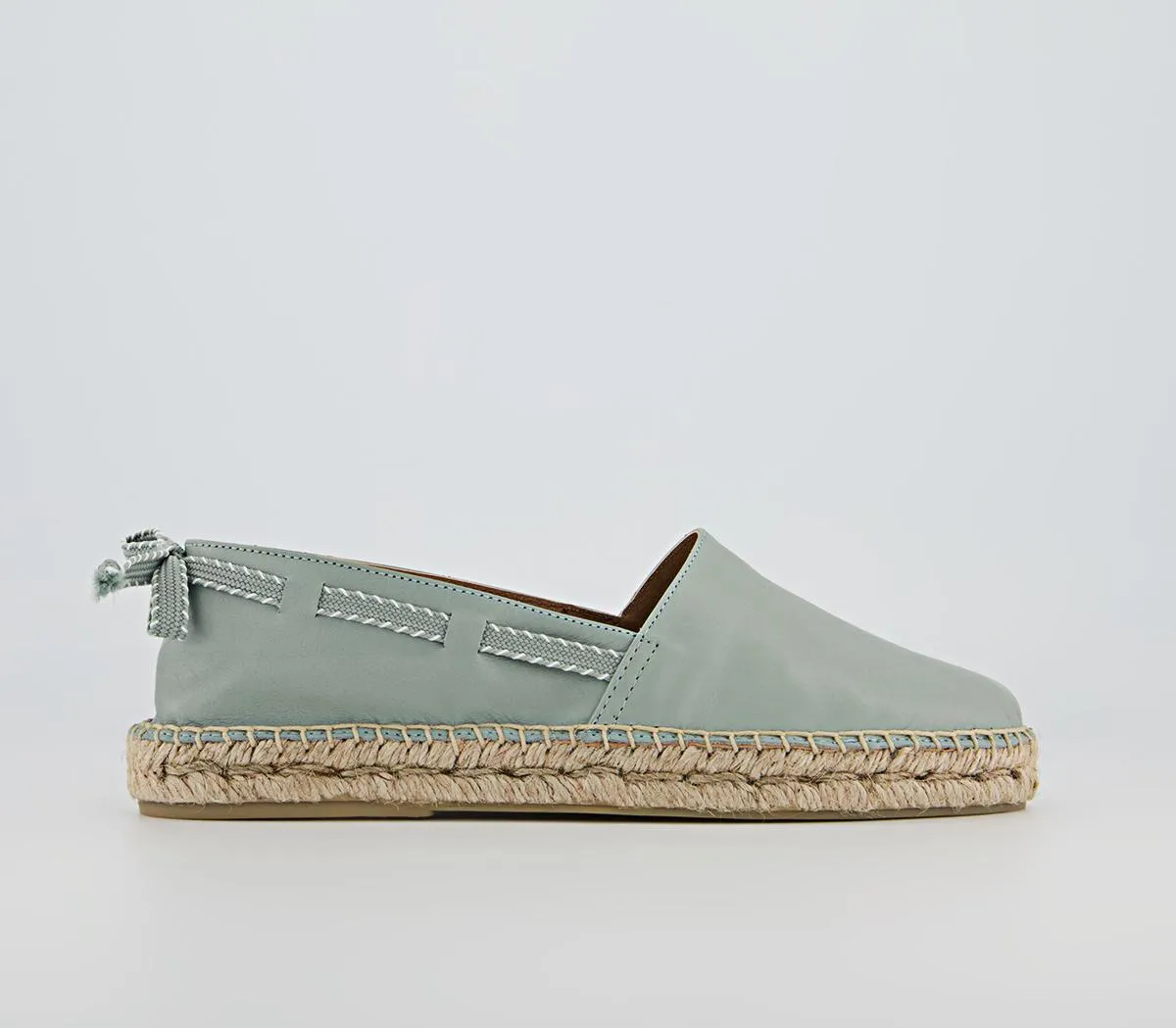 OFFICE Finley Grosgrain Bow Espadrilles Sage Leather