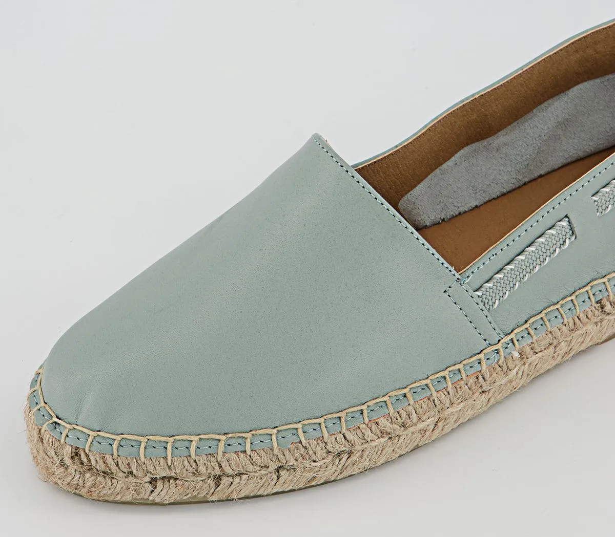 OFFICE Finley Grosgrain Bow Espadrilles Sage Leather