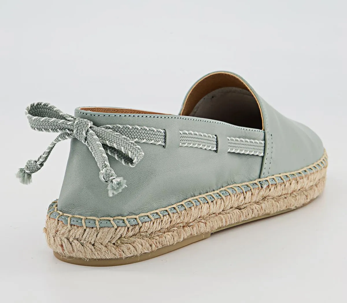 OFFICE Finley Grosgrain Bow Espadrilles Sage Leather