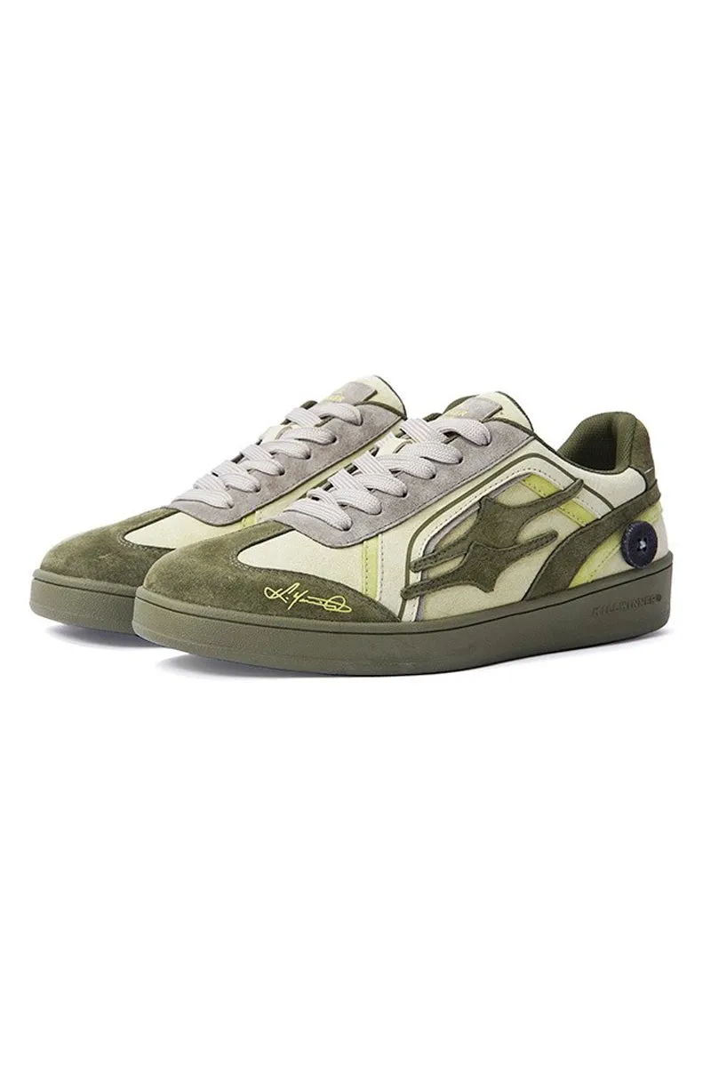 Olive Unisex Retro Low Top Trainers